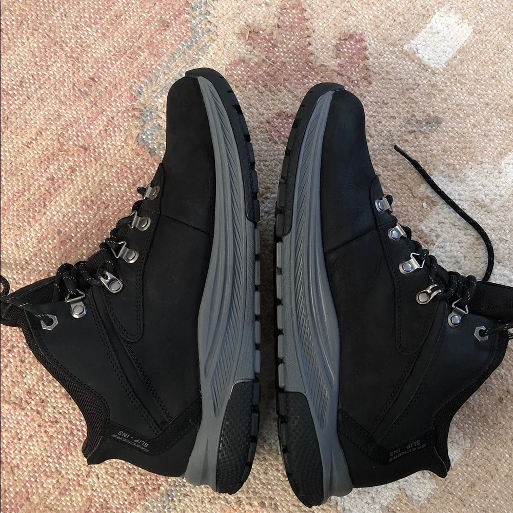Skechers Black Slip-Ins Hands Free Relaxed Fit Meroe-Pikeman Boots size 9.5
